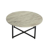 Darrahopens Furniture > Living Room Round Coffee Table with Black Base