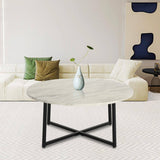 Darrahopens Furniture > Living Room Round Coffee Table with Black Base