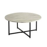 Darrahopens Furniture > Living Room Round Coffee Table with Black Base