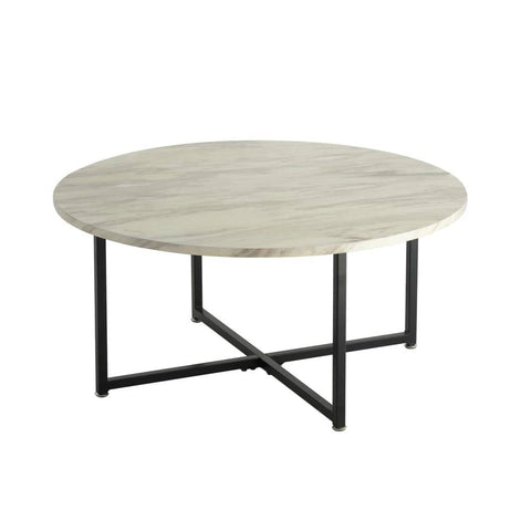 Darrahopens Furniture > Living Room Round Coffee Table with Black Base