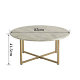 Darrahopens Furniture > Living Room Round Coffee Table with Gold-coloured Base