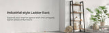 darrahopens Furniture > Living Room Rustic brown and black steel Metal Frame 4 Tier bookshelf