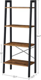 darrahopens Furniture > Living Room Rustic brown and black steel Metal Frame 4 Tier bookshelf