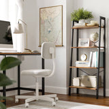 darrahopens Furniture > Living Room Rustic brown and black steel Metal Frame 4 Tier bookshelf