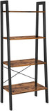 darrahopens Furniture > Living Room Rustic brown and black steel Metal Frame 4 Tier bookshelf