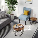 darrahopens Furniture > Living Room Set of 2 Side Tables Robust Steel Frame Rustic Brown and Black