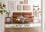 darrahopens Furniture > Living Room Set of 2 Side Tables Robust Steel Frame Rustic Brown and Black