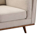darrahopens Furniture > Living Room Single Seater Armchair Sofa Modern Lounge Accent Chair in Beige Fabric with Wooden Frame