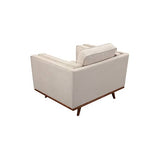darrahopens Furniture > Living Room Single Seater Armchair Sofa Modern Lounge Accent Chair in Beige Fabric with Wooden Frame