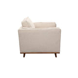darrahopens Furniture > Living Room Single Seater Armchair Sofa Modern Lounge Accent Chair in Beige Fabric with Wooden Frame