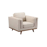 darrahopens Furniture > Living Room Single Seater Armchair Sofa Modern Lounge Accent Chair in Beige Fabric with Wooden Frame