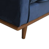 darrahopens Furniture > Living Room Single Seater Armchair Sofa Modern Lounge Accent Chair in Soft Blue Velvet with Wooden Frame