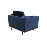 darrahopens Furniture > Living Room Single Seater Armchair Sofa Modern Lounge Accent Chair in Soft Blue Velvet with Wooden Frame