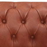 darrahopens Furniture > Living Room Single Seater Brown Sofa Armchair for Lounge Chesterfireld Style Button Tufted in Faux Leather