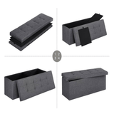 Darrahopens Furniture > Living Room SONGMICS 110cm Folding Storage Ottoman Bench Foot Rest Stool Dark Gray