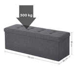 Darrahopens Furniture > Living Room SONGMICS 110cm Folding Storage Ottoman Bench Foot Rest Stool Dark Gray