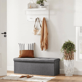 Darrahopens Furniture > Living Room SONGMICS 110cm Folding Storage Ottoman Bench Foot Rest Stool Dark Gray