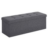 Darrahopens Furniture > Living Room SONGMICS 110cm Folding Storage Ottoman Bench Foot Rest Stool Dark Gray