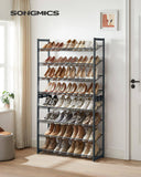 Darrahopens Furniture > Living Room SONGMICS 8-Tier Shoe Rack Storage 32 pairs with Adjustable Shelves Gray LMR08GBV1