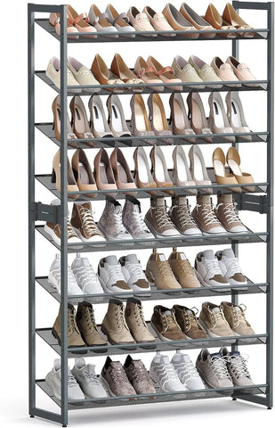 Darrahopens Furniture > Living Room SONGMICS 8-Tier Shoe Rack Storage 32 pairs with Adjustable Shelves Gray LMR08GBV1