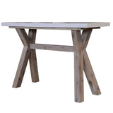 Darrahopens Furniture > Living Room Stony 130cm Hall Entrance Console Table with Concrete Top - White