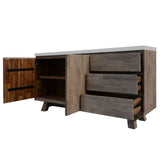 Darrahopens Furniture > Living Room Stony 160cm Acacia Timber Buffet with Concrete Top - White