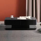 darrahopens Furniture > Living Room Stylish Coffee Table High Gloss Finish in Shiny Black Colour with 4 Drawers Storage