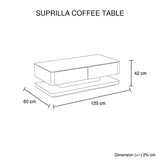 darrahopens Furniture > Living Room Stylish Coffee Table High Gloss Finish in Shiny Black Colour with 4 Drawers Storage