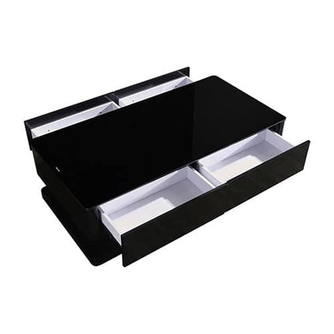 darrahopens Furniture > Living Room Stylish Coffee Table High Gloss Finish in Shiny Black Colour with 4 Drawers Storage