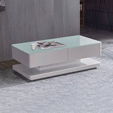 darrahopens Furniture > Living Room Stylish Coffee Table High Gloss Finish Shiny White Colour with 4 Drawers Storage