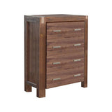 darrahopens Furniture > Living Room Tallboy with 4 Storage Drawers Solid Wooden Assembled in Chocolate Colour