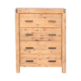 darrahopens Furniture > Living Room Tallboy with 4 Storage Drawers Solid Wooden Assembled in Oak Colour