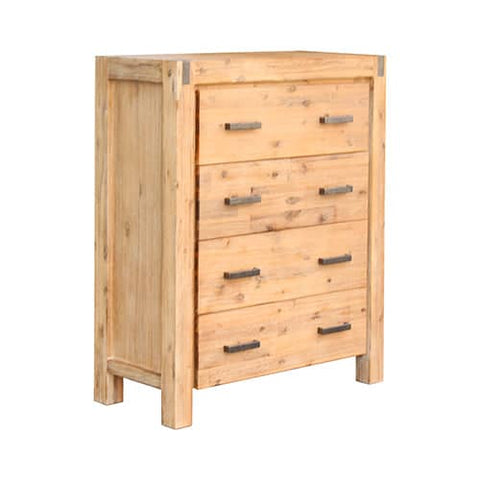 darrahopens Furniture > Living Room Tallboy with 4 Storage Drawers Solid Wooden Assembled in Oak Colour