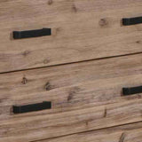 darrahopens Furniture > Living Room Tallboy with 5 Storage Drawers Solid Acacia Wooden Frame in Silver Brush Colour