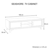darrahopens Furniture > Living Room TV Cabinet with 2 Storage Drawers Cabinet Solid Acacia Wooden Entertainment Unit in Sliver Bruch Colour