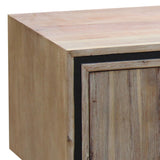 darrahopens Furniture > Living Room TV Cabinet with 2 Storage Drawers Cabinet Solid Acacia Wooden Entertainment Unit in Sliver Bruch Colour