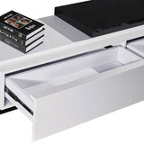 darrahopens Furniture > Living Room TV Cabinet with 2 Storage Drawers With High Glossy Assembled Entertainment Unit in Black & White colour