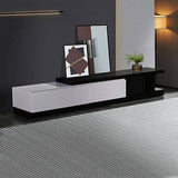 darrahopens Furniture > Living Room TV Cabinet with 2 Storage Drawers With High Glossy Assembled Entertainment Unit in Black & White colour