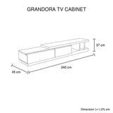 darrahopens Furniture > Living Room TV Cabinet with 2 Storage Drawers With High Glossy Assembled Entertainment Unit in White Ash colour