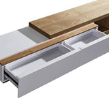 darrahopens Furniture > Living Room TV Cabinet with 2 Storage Drawers With High Glossy Assembled Entertainment Unit in White Ash colour