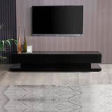 darrahopens Furniture > Living Room TV Cabinet with 3 Storage Drawers With High Glossy Assembled Entertainment Unit in Black colour