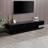 darrahopens Furniture > Living Room TV Cabinet with 3 Storage Drawers With High Glossy Assembled Entertainment Unit in Black colour