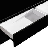 darrahopens Furniture > Living Room TV Cabinet with 3 Storage Drawers With High Glossy Assembled Entertainment Unit in Black colour