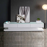 darrahopens Furniture > Living Room TV Cabinet with 3 Storage Drawers With High Glossy Assembled Entertainment Unit in White colour
