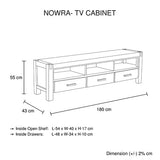 darrahopens Furniture > Living Room TV Cabinet with 3 Storage Drawers with Shelf Solid Acacia Wooden Frame Entertainment Unit in Oak Colour