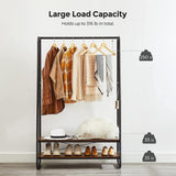 darrahopens Furniture > Living Room VASAGLE Clothes Rack with 2 Shelves Rustic Brown and Black RGR112B01