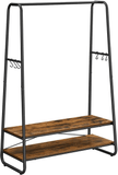 darrahopens Furniture > Living Room VASAGLE Clothes Rack with 2 Shelves Rustic Brown and Black RGR112B01