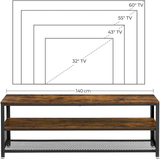 darrahopens Furniture > Living Room VASAGLE Industrial TV Stand for Screen Size up to 60 Inches Rustic Brown LTV50BX