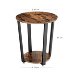 Darrahopens Furniture > Living Room VASAGLE Round Side Table with Shelf