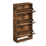 darrahopens Furniture > Living Room VASAGLE Shoe Cabinet 3 Tier Rustic Brown and Black LBC030X01